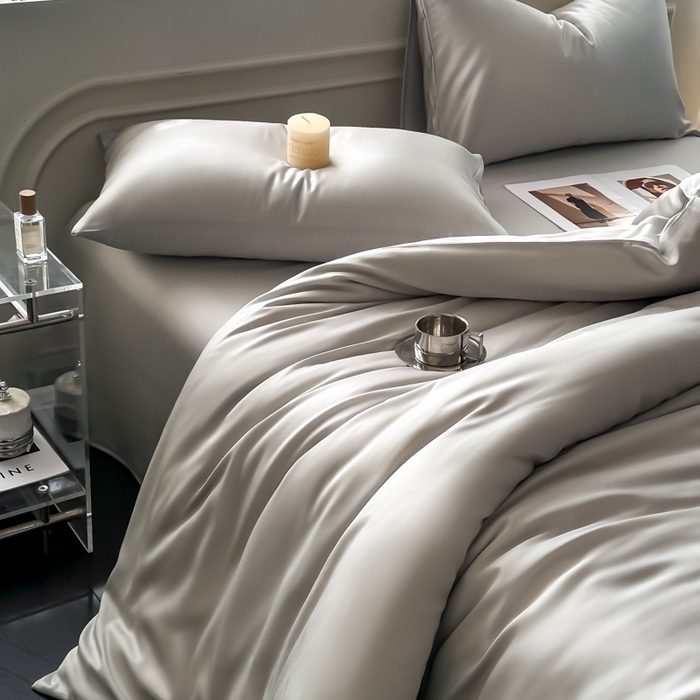 91家纺网 家纺一手货源 找家纺 （总）琪格格纺织 2025春夏新款纯色莱赛尔天丝四件套