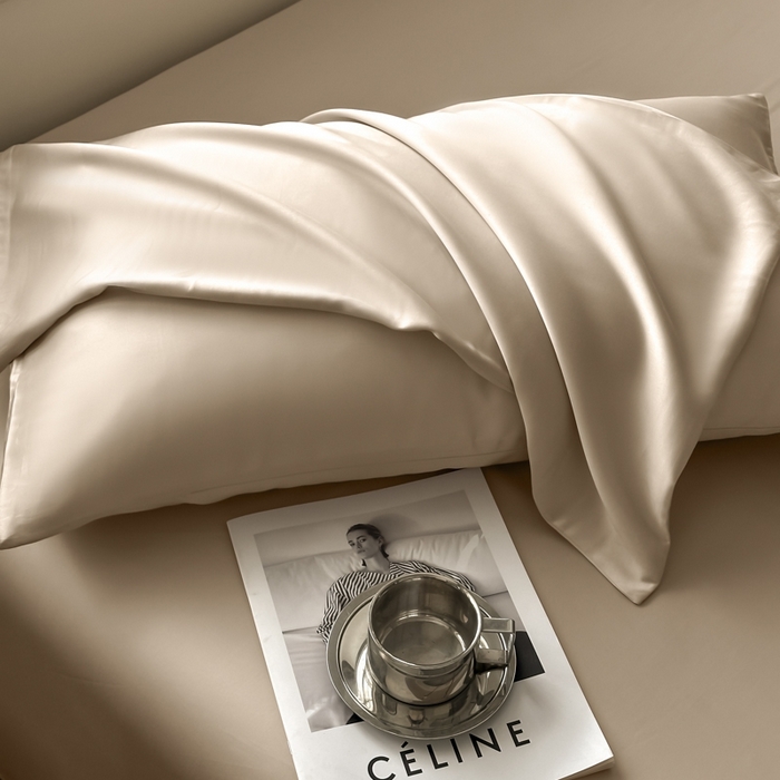 91家纺网 家纺一手货源 找家纺 琪格格纺织 2025春夏新款纯色莱赛尔天丝四件套 莱赛尔-夜幕卡其