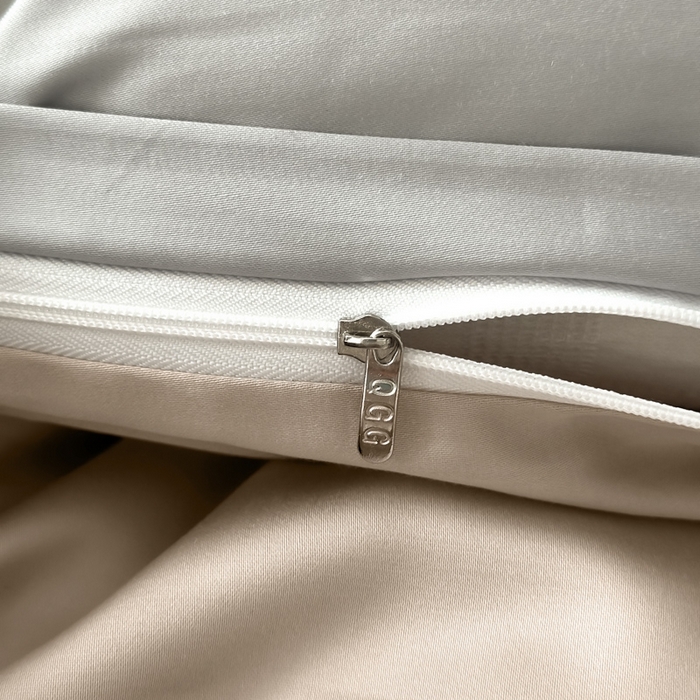 91家纺网 家纺一手货源 找家纺 琪格格纺织 2025春夏新款纯色莱赛尔天丝四件套 莱赛尔-夜幕咖配冰川灰