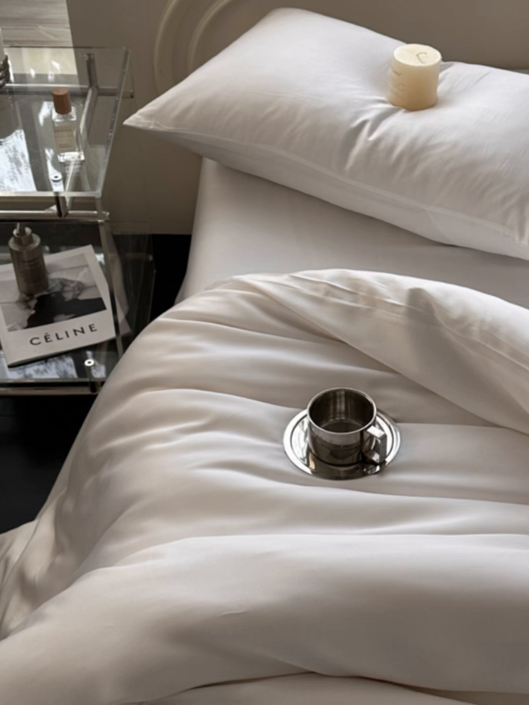 91家纺网 家纺一手货源 找家纺 琪格格纺织 2025春夏新款纯色莱赛尔天丝四件套 莱赛尔-梦境白