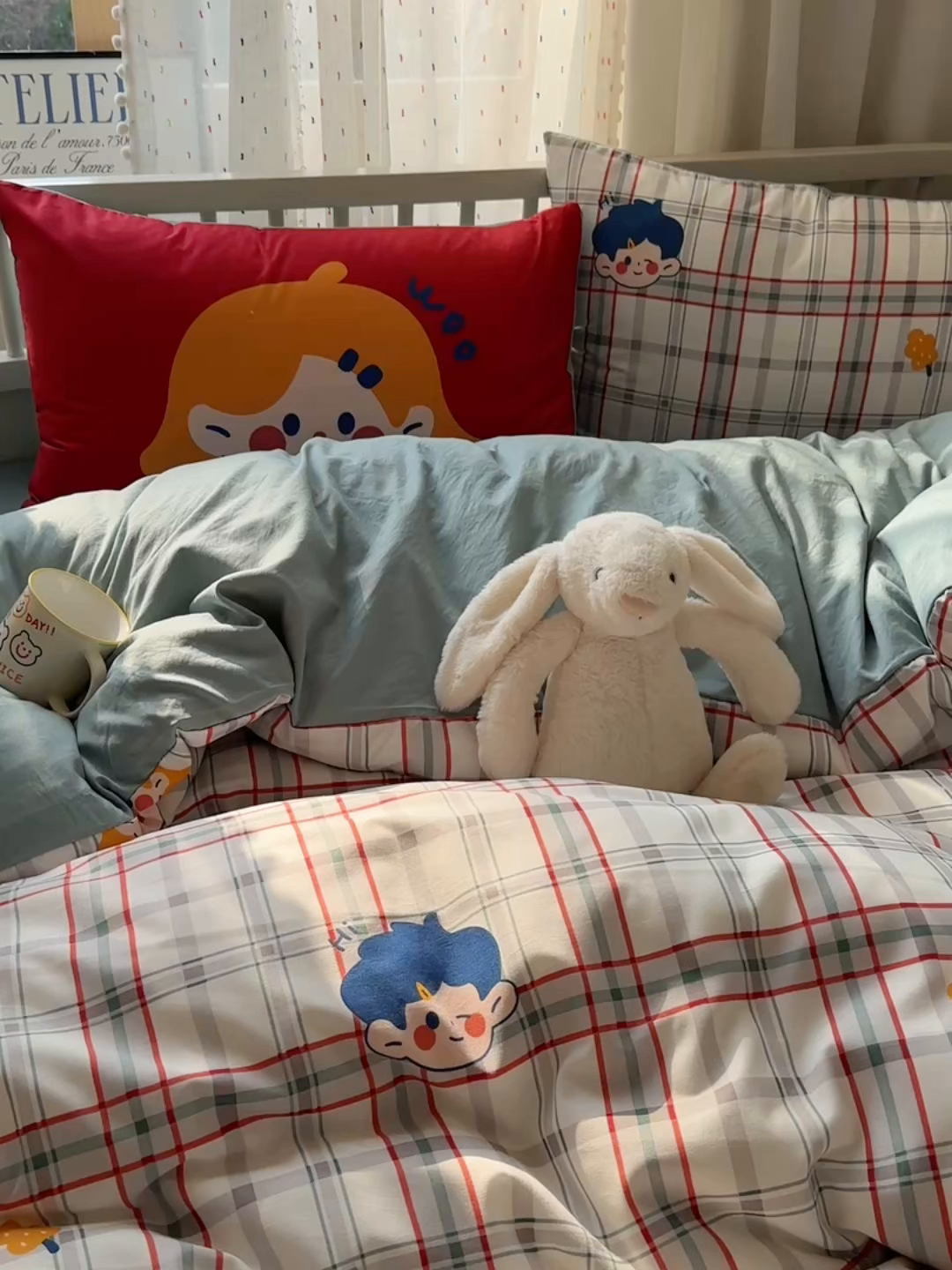 91家纺网 家纺一手货源 找家纺 顾里家纺 2025春夏新款韩系大版云朵棉四件套 童趣时光