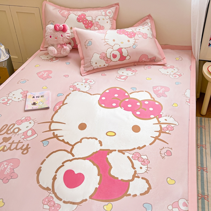 91家纺网 家纺一手货源 找家纺 （总）金爱家 2025新款A类三丽鸥授权数码印花中分子1200D凉感冰丝宽边凉感软席