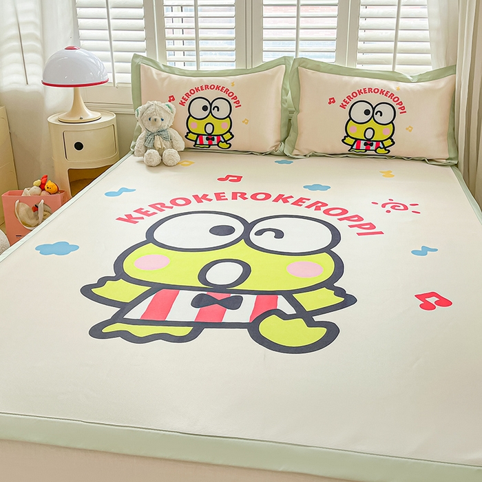 91家纺网 家纺一手货源 找家纺 （总）金爱家 2025新款A类三丽鸥授权数码印花中分子1200D凉感冰丝宽边凉感软席