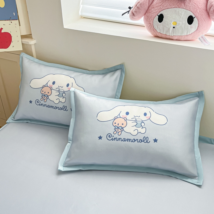 91家纺网 家纺一手货源 找家纺 金爱家 2025新款A类三丽鸥授权数码印花中分子1200D凉感冰丝宽边凉感软席 冰丝席-云朵大耳狗