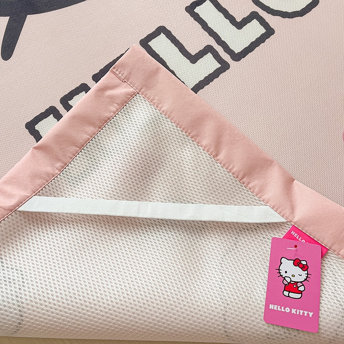 91家纺网 家纺一手货源 找家纺 金爱家 2025新款A类三丽鸥授权数码印花中分子1200D凉感冰丝宽边凉感软席 冰丝席-少女Kitty