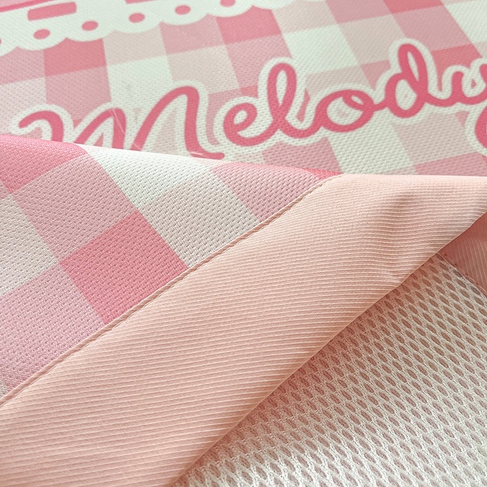 91家纺网 家纺一手货源 找家纺 金爱家 2025新款A类三丽鸥授权数码印花中分子1200D凉感冰丝宽边凉感软席 冰丝席-蛋糕美乐蒂