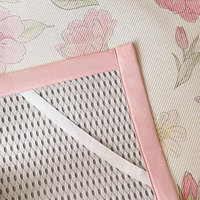 91家纺网 家纺一手货源 找家纺 柒月家居 2025新款小清新印花冰藤系列 粉色花海