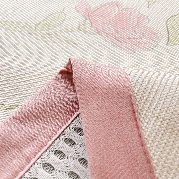 91家纺网 家纺一手货源 找家纺 柒月家居 2025新款小清新印花冰藤系列 粉色花海