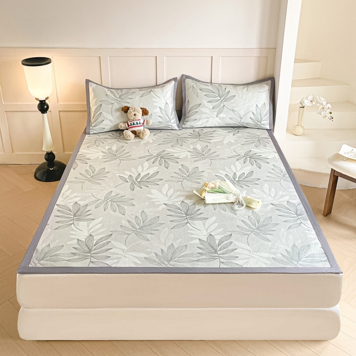 91家纺网 家纺一手货源 找家纺 柒月家居 2025新款小清新印花冰藤系列 风华-灰