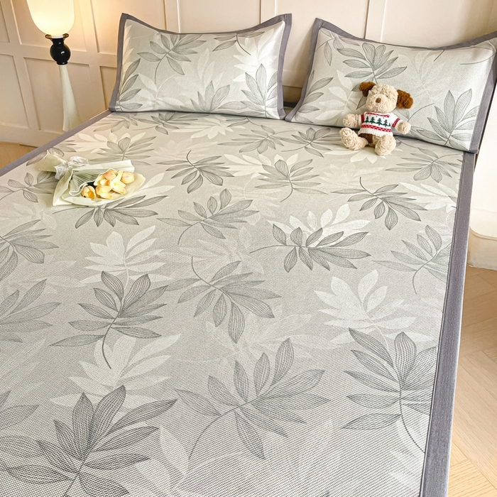 91家纺网 家纺一手货源 找家纺 柒月家居 2025新款小清新印花冰藤系列 风华-灰