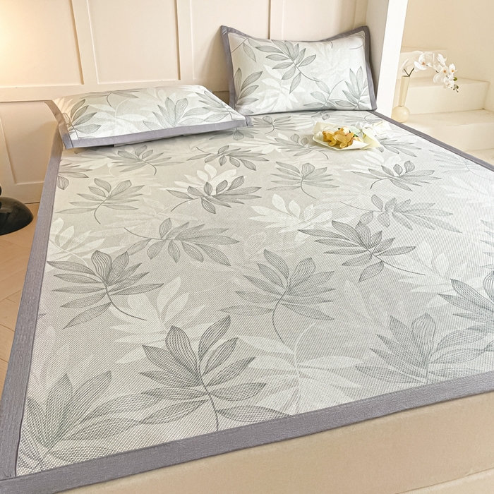 91家纺网 家纺一手货源 找家纺 柒月家居 2025新款小清新印花冰藤系列 风华-灰