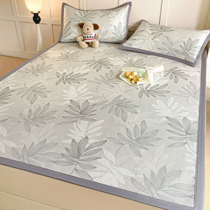 91家纺网 家纺一手货源 找家纺 柒月家居 2025新款小清新印花冰藤系列 风华-灰