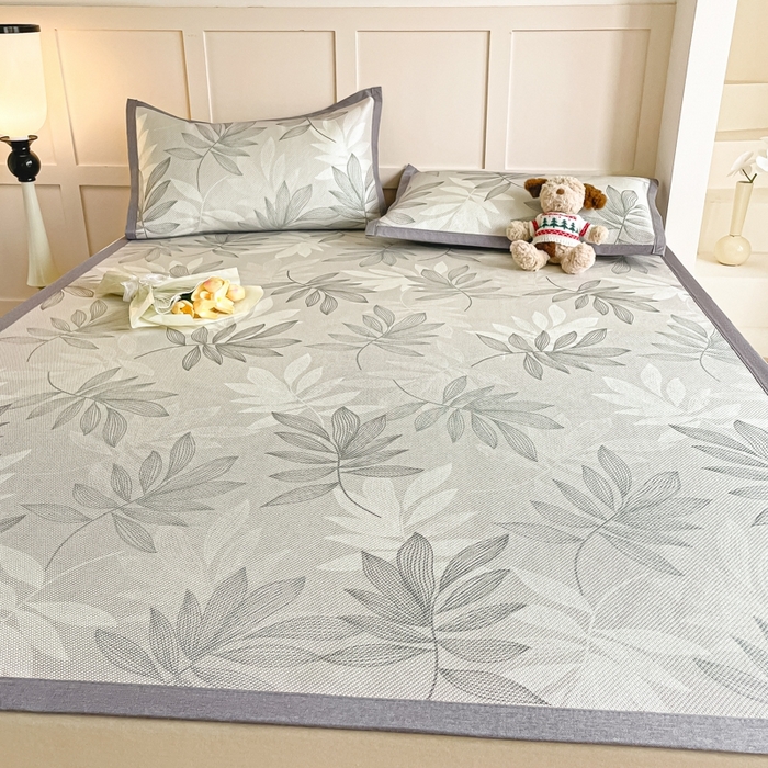 91家纺网 家纺一手货源 找家纺 柒月家居 2025新款小清新印花冰藤系列 风华-灰