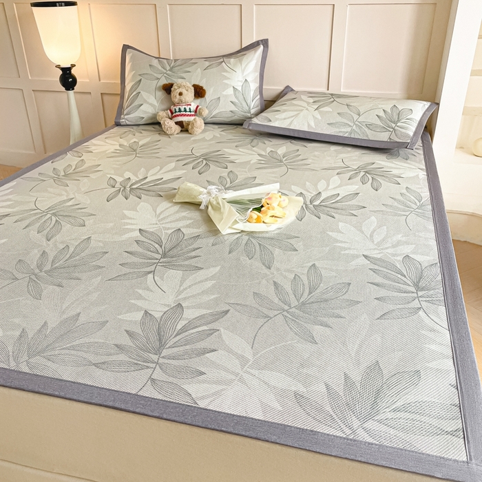 91家纺网 家纺一手货源 找家纺 柒月家居 2025新款小清新印花冰藤系列 风华-灰