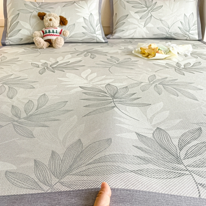 91家纺网 家纺一手货源 找家纺 柒月家居 2025新款小清新印花冰藤系列 风华-灰