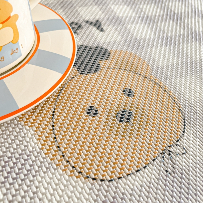 91家纺网 家纺一手货源 找家纺 柒月家居 2025新款小清新印花冰藤系列 格格熊