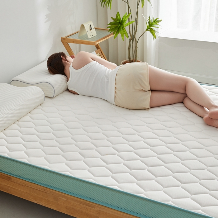 91家纺网 家纺一手货源 找家纺 锦丝钰床垫 2025新款针织棉乳胶椰棕床垫 绿色