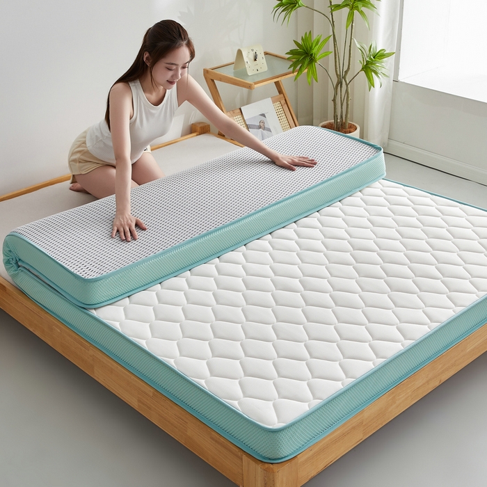 91家纺网 家纺一手货源 找家纺 锦丝钰床垫 2025新款针织棉乳胶椰棕床垫 绿色