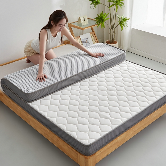 91家纺网 家纺一手货源 找家纺 锦丝钰床垫 2025新款针织棉乳胶椰棕床垫 大床白