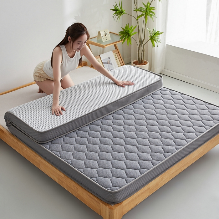 91家纺网 家纺一手货源 找家纺 锦丝钰床垫 2025新款针织棉乳胶椰棕床垫 大床灰