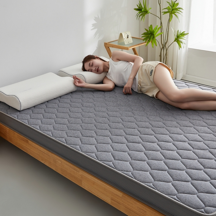 91家纺网 家纺一手货源 找家纺 锦丝钰床垫 2025新款针织棉乳胶椰棕床垫 大床灰