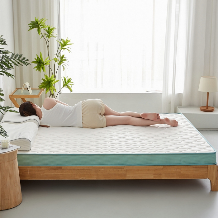 91家纺网 家纺一手货源 找家纺 锦丝钰床垫 2025新款针织棉乳胶椰棕床垫 绿色