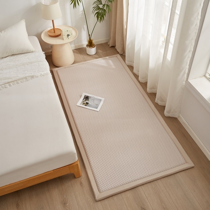 91家纺网 家纺一手货源 找家纺 锦丝钰床垫 2025新款华夫格冰豆豆多功能地铺床垫床边垫 冰豆豆-咖