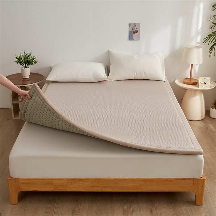 锦丝钰床垫 2025新款华夫格冰豆豆多功能地铺床垫床边垫 冰豆豆-咖