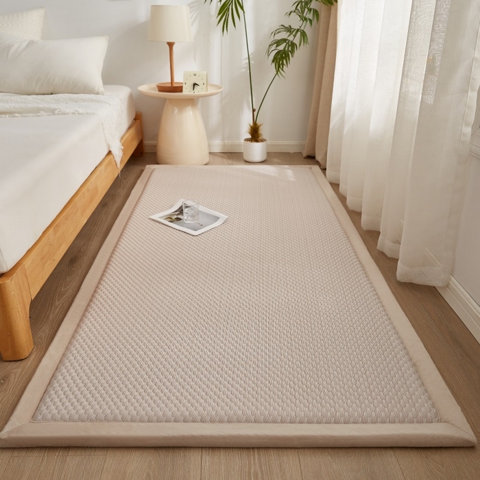 91家纺网 家纺一手货源 找家纺 锦丝钰床垫 2025新款华夫格冰豆豆多功能地铺床垫床边垫 冰豆豆-咖