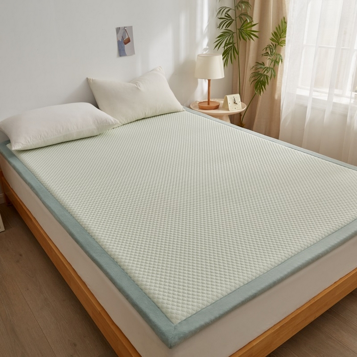 91家纺网 家纺一手货源 找家纺 锦丝钰床垫 2025新款华夫格冰豆豆多功能地铺床垫床边垫 冰豆豆-绿