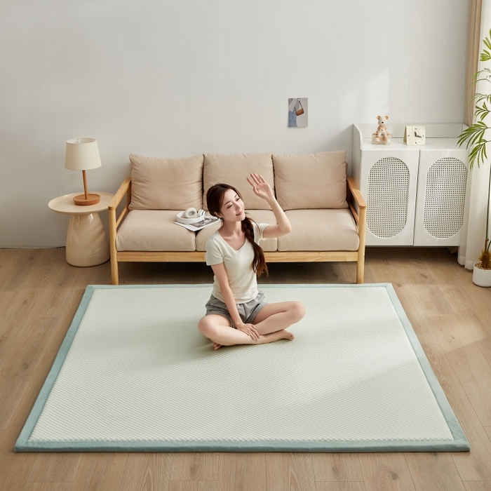 91家纺网 家纺一手货源 找家纺 锦丝钰床垫 2025新款华夫格冰豆豆多功能地铺床垫床边垫 冰豆豆-绿