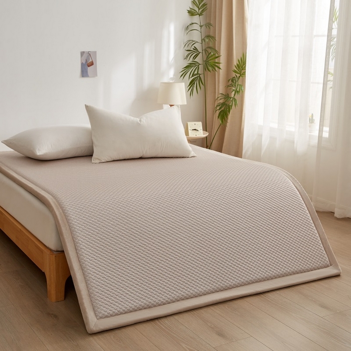 91家纺网 家纺一手货源 找家纺 锦丝钰床垫 2025新款华夫格冰豆豆多功能地铺床垫床边垫 冰豆豆-咖