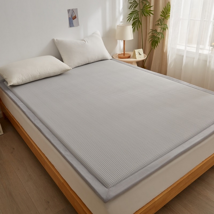 91家纺网 家纺一手货源 找家纺 锦丝钰床垫 2025新款华夫格冰豆豆多功能地铺床垫床边垫 华芙格-灰