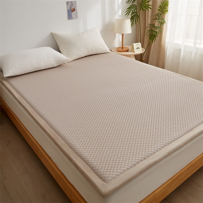 91家纺网 家纺一手货源 找家纺 锦丝钰床垫 2025新款华夫格冰豆豆多功能地铺床垫床边垫 冰豆豆-咖