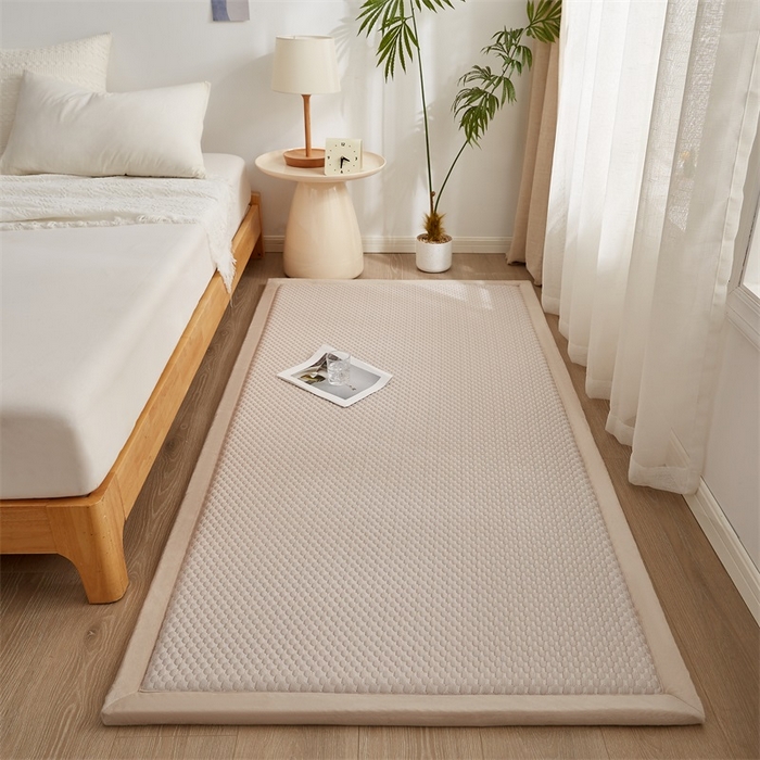 91家纺网 家纺一手货源 找家纺 锦丝钰床垫 2025新款华夫格冰豆豆多功能地铺床垫床边垫 冰豆豆-咖