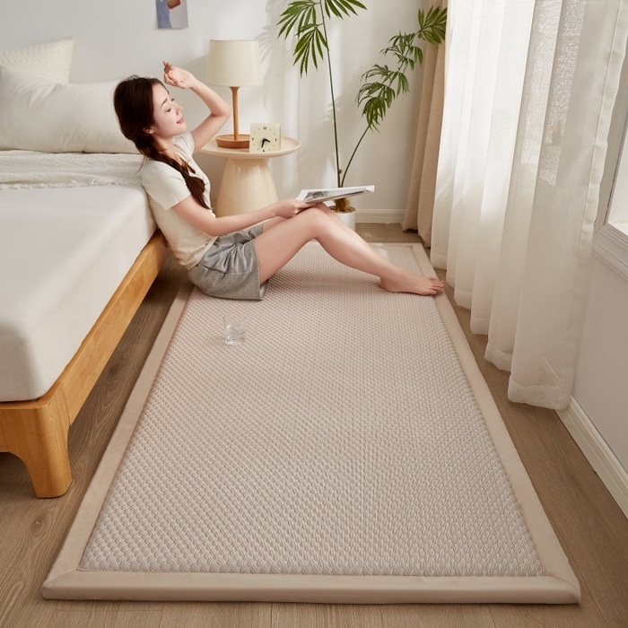 91家纺网 家纺一手货源 找家纺 锦丝钰床垫 2025新款华夫格冰豆豆多功能地铺床垫床边垫 冰豆豆-咖