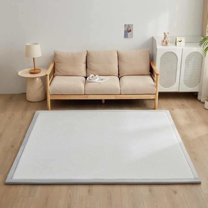 91家纺网 家纺一手货源 找家纺 锦丝钰床垫 2025新款华夫格冰豆豆多功能地铺床垫床边垫 冰豆豆-灰