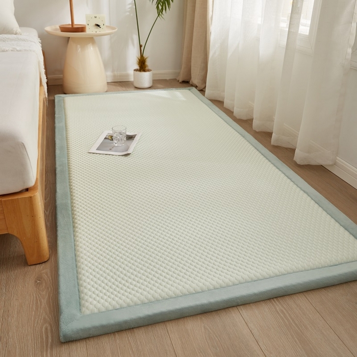 91家纺网 家纺一手货源 找家纺 锦丝钰床垫 2025新款华夫格冰豆豆多功能地铺床垫床边垫 冰豆豆-绿