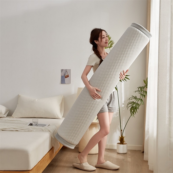 91家纺网 家纺一手货源 找家纺 锦丝钰床垫 2025新款华夫格冰豆豆多功能地铺床垫床边垫 冰豆豆-灰