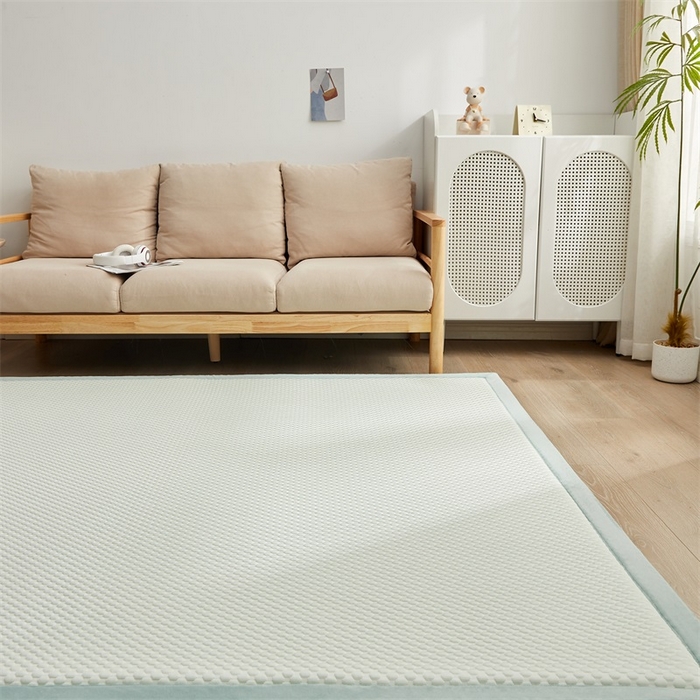 91家纺网 家纺一手货源 找家纺 锦丝钰床垫 2025新款华夫格冰豆豆多功能地铺床垫床边垫 冰豆豆-绿