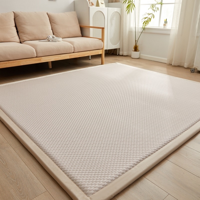 91家纺网 家纺一手货源 找家纺 锦丝钰床垫 2025新款华夫格冰豆豆多功能地铺床垫床边垫 冰豆豆-咖