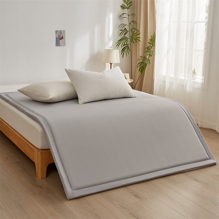 91家纺网 家纺一手货源 找家纺 锦丝钰床垫 2025新款华夫格冰豆豆多功能地铺床垫床边垫 华芙格-灰