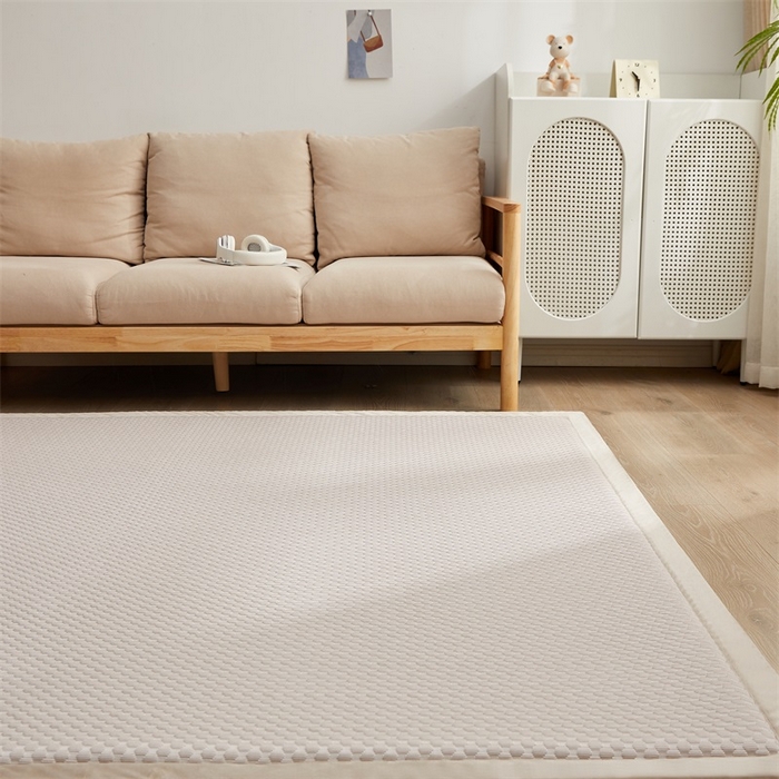 91家纺网 家纺一手货源 找家纺 锦丝钰床垫 2025新款华夫格冰豆豆多功能地铺床垫床边垫 冰豆豆-咖