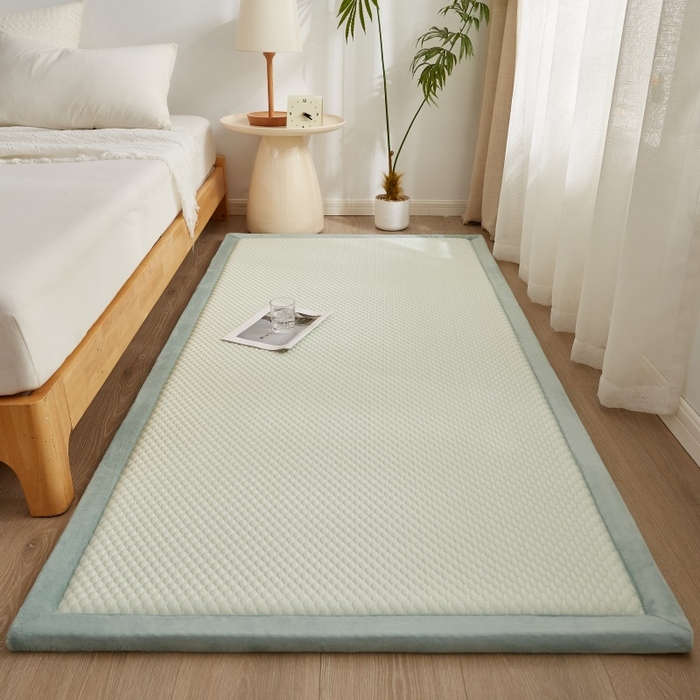 91家纺网 家纺一手货源 找家纺 锦丝钰床垫 2025新款华夫格冰豆豆多功能地铺床垫床边垫 冰豆豆-绿
