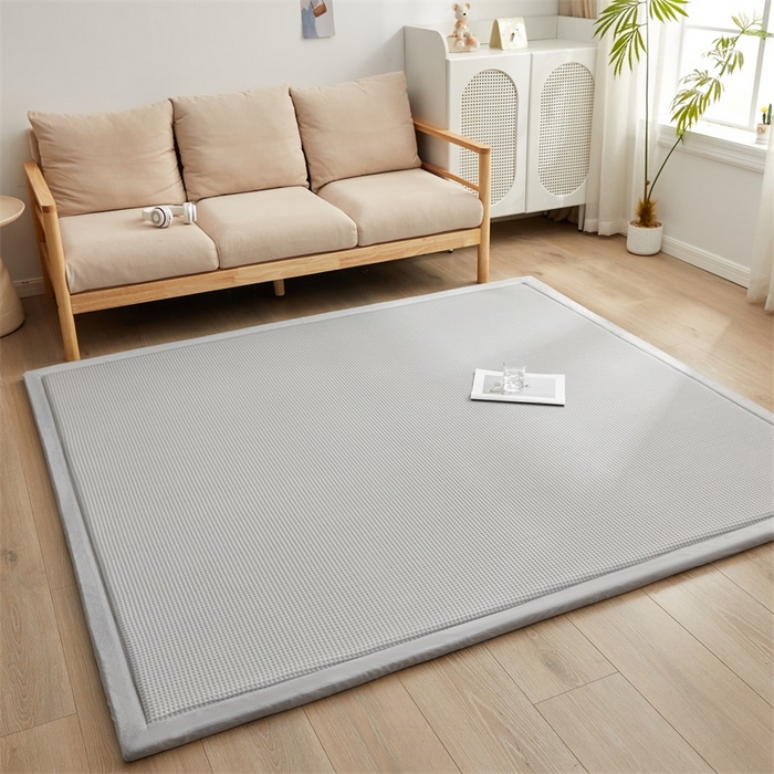 91家纺网 家纺一手货源 找家纺 锦丝钰床垫 2025新款华夫格冰豆豆多功能地铺床垫床边垫 华芙格-灰