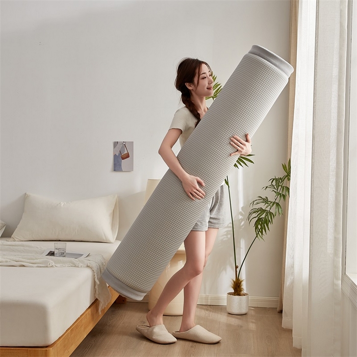 91家纺网 家纺一手货源 找家纺 锦丝钰床垫 2025新款华夫格冰豆豆多功能地铺床垫床边垫 华芙格-灰