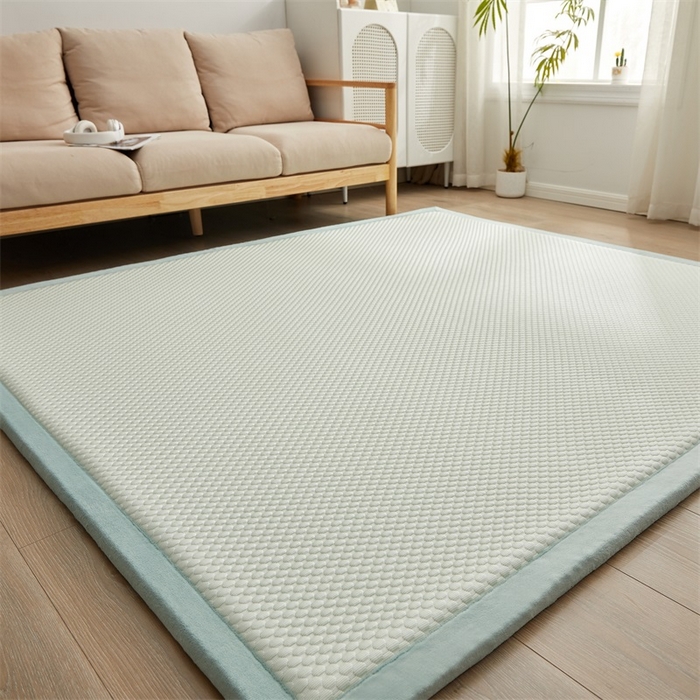 91家纺网 家纺一手货源 找家纺 锦丝钰床垫 2025新款华夫格冰豆豆多功能地铺床垫床边垫 冰豆豆-绿