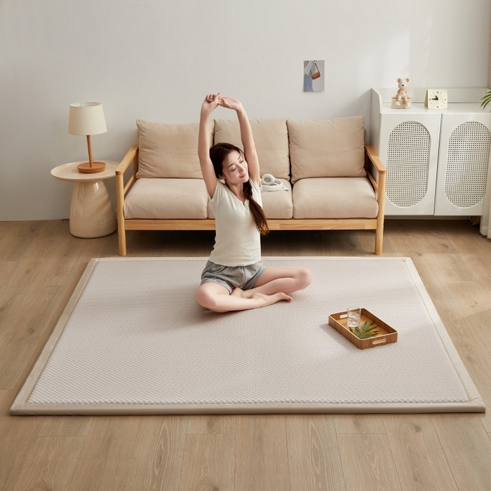 91家纺网 家纺一手货源 找家纺 锦丝钰床垫 2025新款华夫格冰豆豆多功能地铺床垫床边垫 冰豆豆-咖