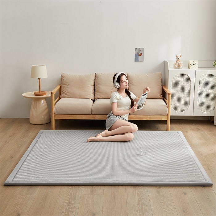 91家纺网 家纺一手货源 找家纺 锦丝钰床垫 2025新款华夫格冰豆豆多功能地铺床垫床边垫 华芙格-灰