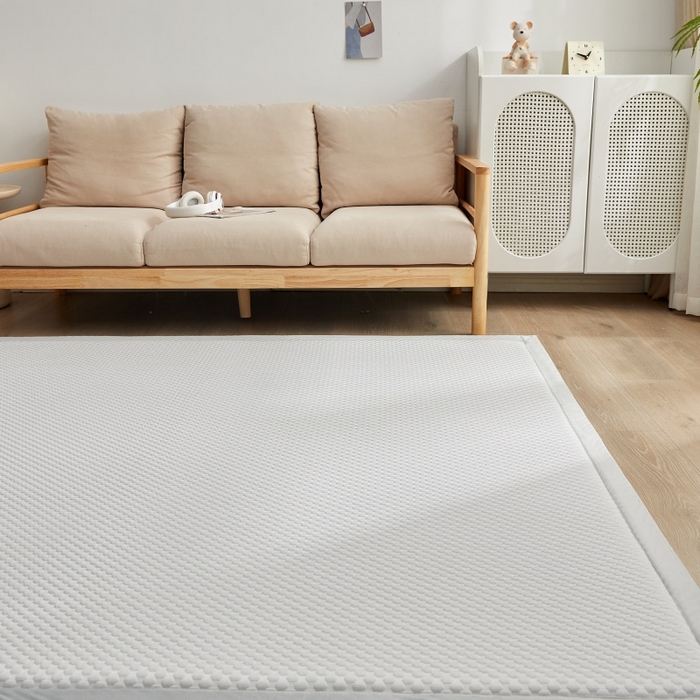 91家纺网 家纺一手货源 找家纺 锦丝钰床垫 2025新款华夫格冰豆豆多功能地铺床垫床边垫 冰豆豆-灰